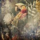Floral Animals Vintage Art Illustration 22 Art Print