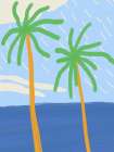 Palm beach holiday illustration Minimalist Print