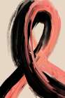 Black And Peach No 1 Abstract Art Print