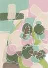 Abstract Green and Pink Art Print by Sharyn Bursic