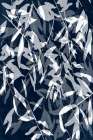 Navy White Bamboo 3 Art Print