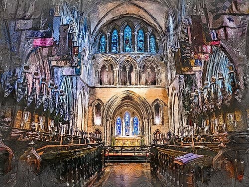 Dublin City Watercolor Art Ireland (7) Nature Print
