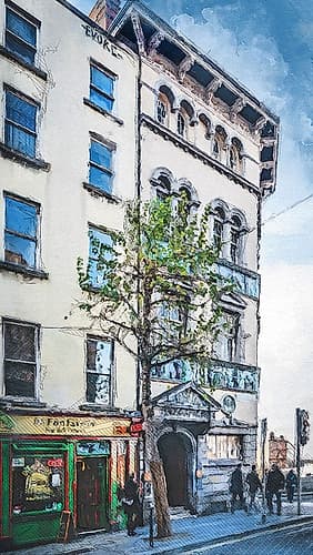 Dublin City Watercolor Art Ireland (12) Art Print