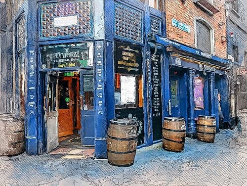 Dublin City Watercolor Art Ireland (11) Nature Print