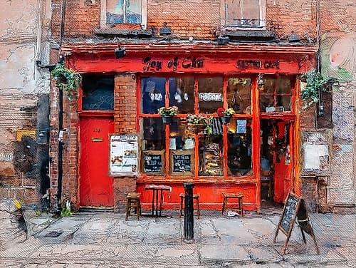 Dublin City Watercolor Art Ireland (14) Art Print