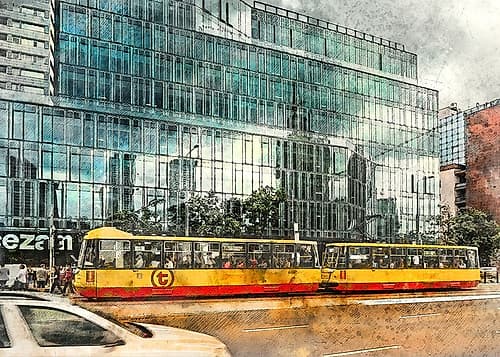Warsaw City Watercolor Art Poland (16) Art Print