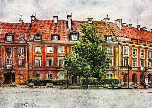 Warsaw City Watercolor Art Poland (21) Art Print