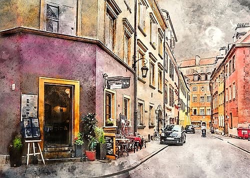 Warsaw City Watercolor Art Poland (31) Nature Print
