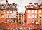 Warsaw City Watercolor Art Poland (30) Art Print