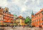 Warsaw City Watercolor Art Poland (35) Art Print