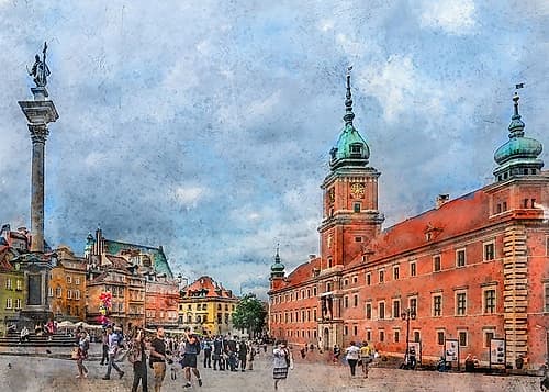 Warsaw City Watercolor Art Poland (34) Art Print