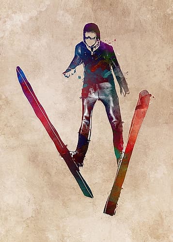 Sport Ski Jumper Art Games and Sports Print