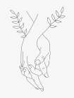 Holding Hands Botanical Print