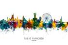 Great Yarmouth England Skyline Art Print