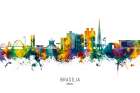 Brasilia Brazil Skyline Art Print
