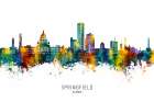 Springfield Illinois Skyline Art Print