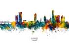 Hanoi (Saigon) Vietnam Skyline Art Print