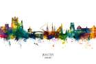 Whitby England Skyline Art Print