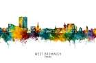 West Bromwich England Skyline Art Print