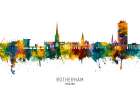 Rotherham England Skyline Art Print