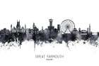 Great Yarmouth England Skyline Art Print