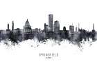 Springfield Illinois Skyline Art Print