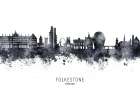 Folkestone England Skyline Art Print