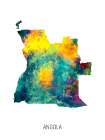 Angola Watercolor Map Art Print
