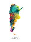 Argentina Watercolor Map Art Print