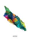 Aruba Watercolor Map Art Print