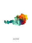 Austria Watercolor Map Art Print