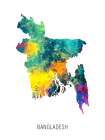 Bangladesh Watercolor Map Art Print