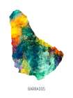 Barbados Watercolor Map Art Print