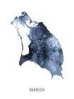 Barbuda Watercolor Map Art Print