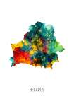 Belarus Watercolor Map Art Print