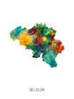 Belgium Watercolor Map Art Print