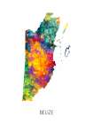 Belize Watercolor Map Art Print