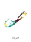 Bermuda Watercolor Map Art Print