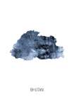 Bhutan Watercolor Map Art Print
