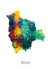 Bolivia Watercolor Map Art Print