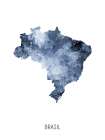 Brasil Watercolor Map Art Print