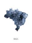 Brazil Watercolor Map Art Print
