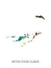 British Virgin Islands Watercolor Map Art Print