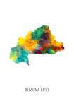 Burkina Faso Watercolor Map Art Print