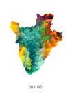 Burundi Watercolor Map Art Print