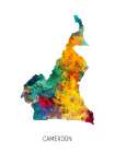 Cameroon Watercolor Map Art Print