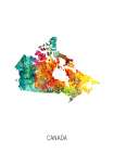 Canada Watercolor Map Art Print