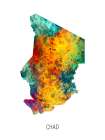 Chad Watercolor Map Art Print