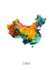 China Watercolor Map Art Print
