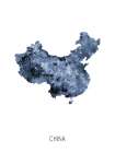 China Watercolor Map Art Print